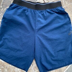 Asics Blue Athletic Shorts with Mid-Length Cut